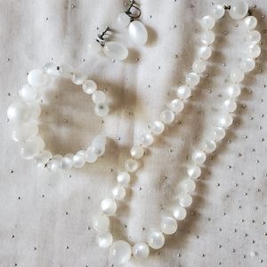 1950s White  Moon glow 3 pc set